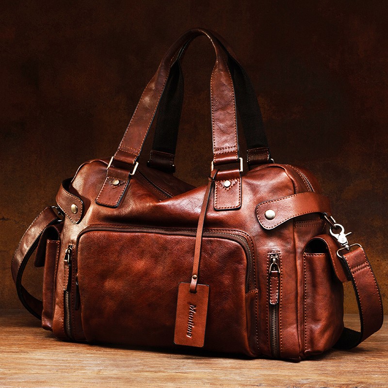 Leather Work Bag Men - Винтажная мужская сумка из ласти кожи