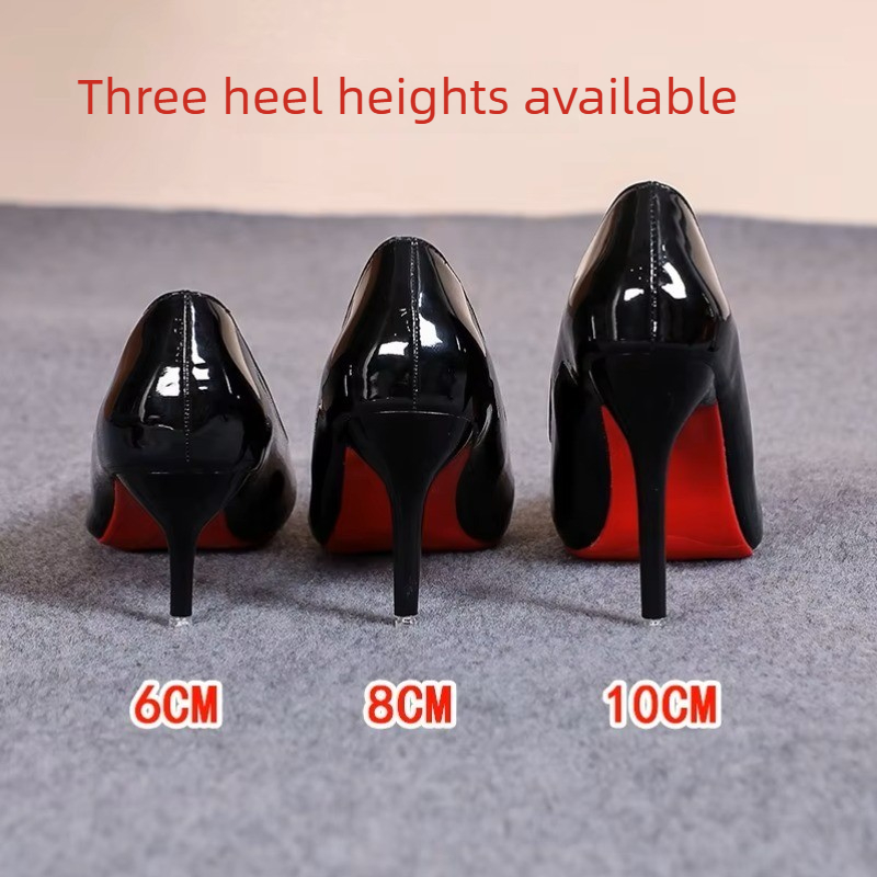 Leather Work Women Shoes - Элегантные туфли-лодочки на шпильке из лакированной