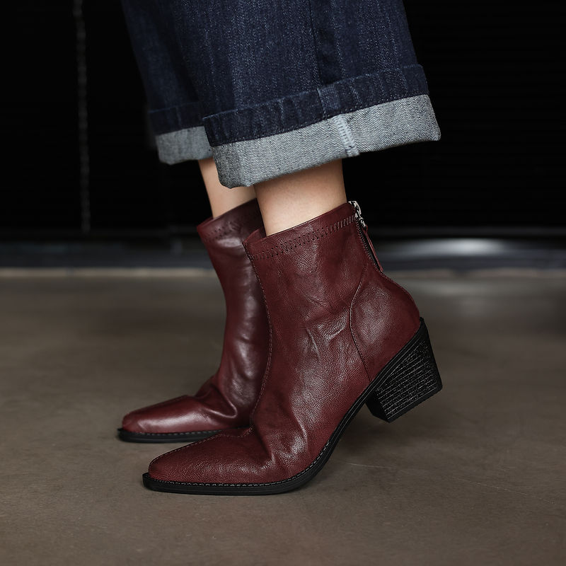 Leather Work Women Shoes - Новые осенне-зимние женские ботинки из натуральной