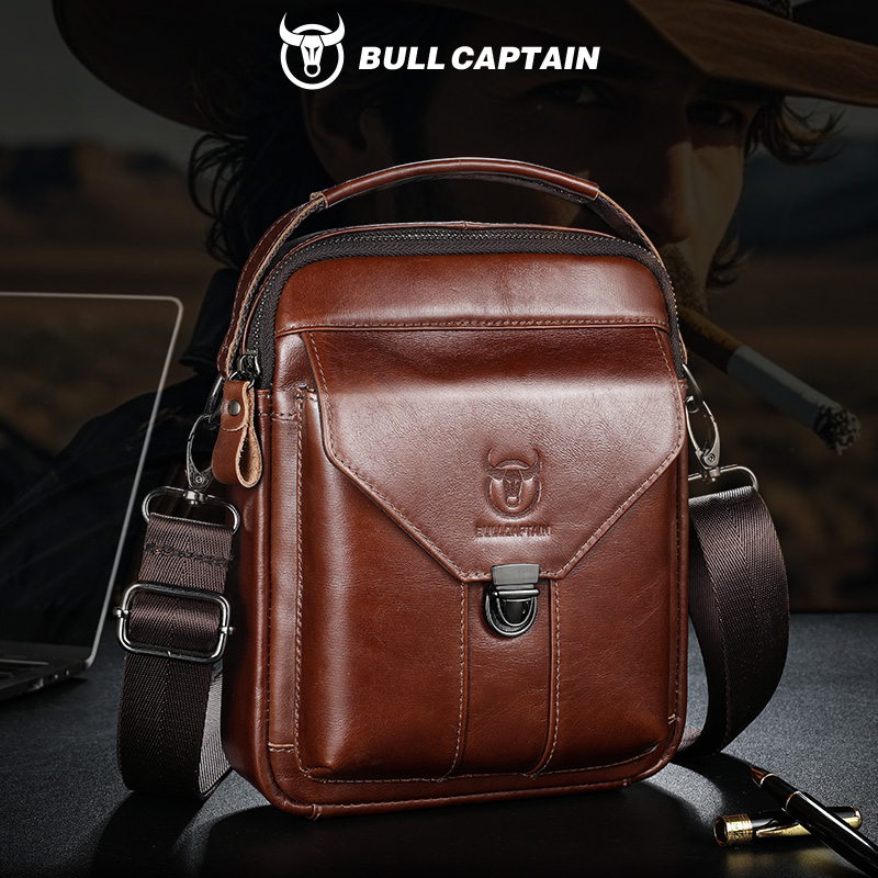BULLCAPTAIN Мужская кожаная су – обзор и цена Leather Work Bag Men