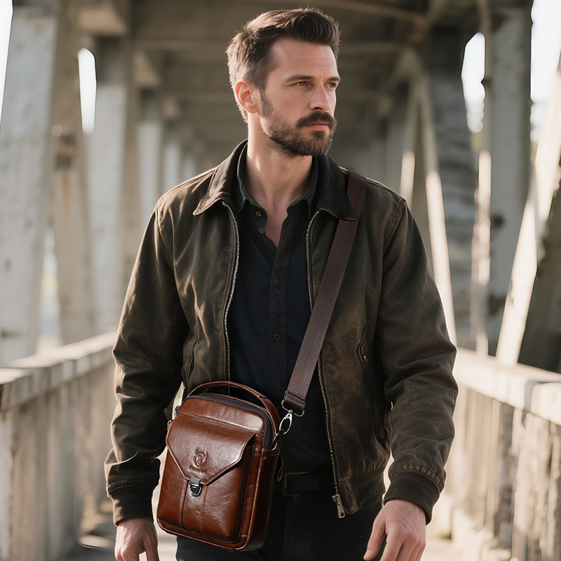 BULLCAPTAIN Мужская кожаная су – обзор и цена Leather Work Bag Men