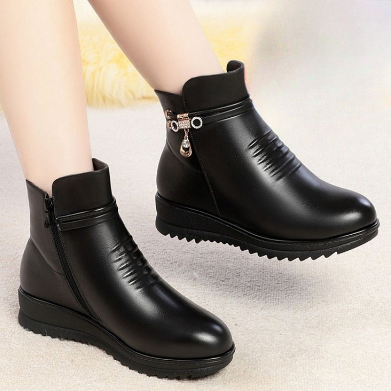 Зимние женские теплые ботинки  – обзор и цена Leather Work Women Shoes