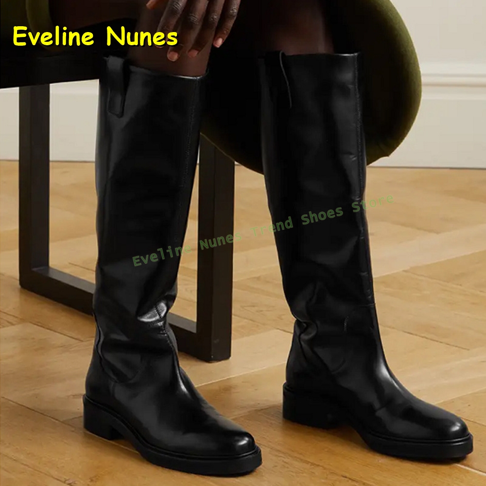 Черные кожаные высокие сапоги  – обзор и цена Leather Work Women Shoes