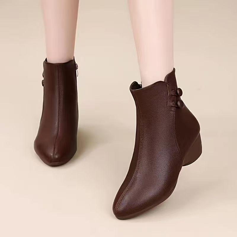 Женские ботильоны на танкетке  – обзор и цена Leather Work Women Shoes