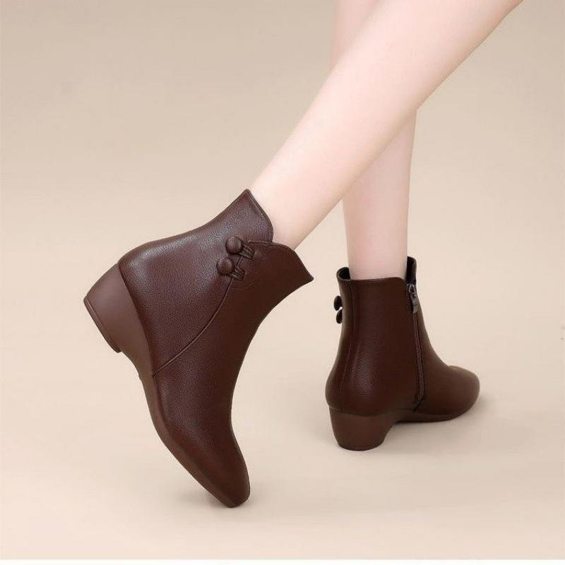 Женские ботильоны на танкетке  – обзор и цена Leather Work Women Shoes