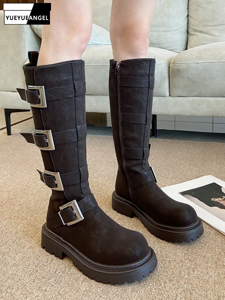 Модные женские высокие ботинки – обзор и цена Leather Work Women Shoes