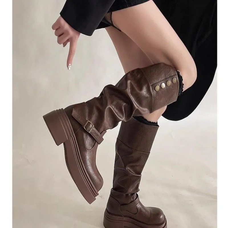 Ботинки до колена в стиле панк – обзор и цена Leatherwork Rivets