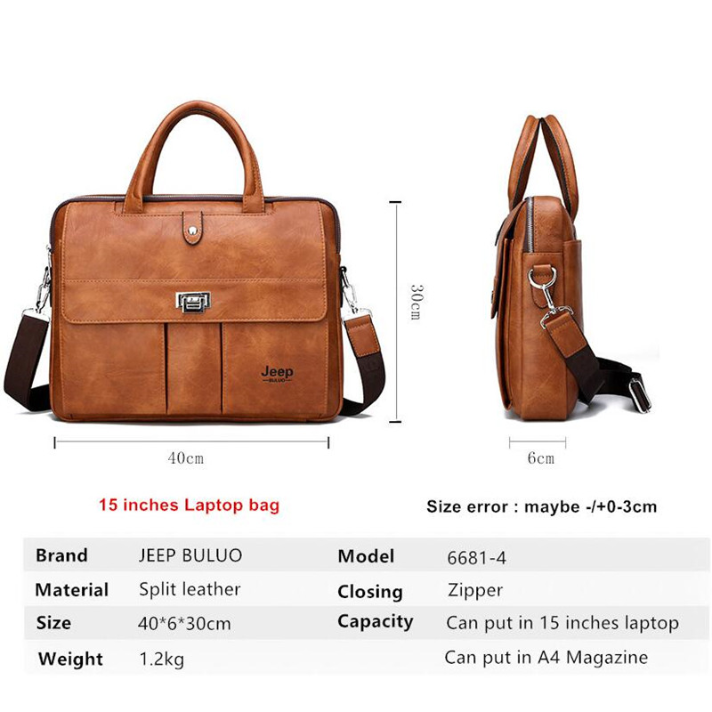 Мужской кожаный портфель Jeep  – обзор и цена Leather Work Bag Men