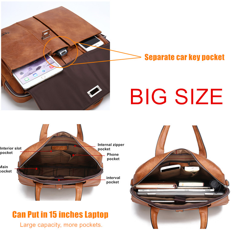Мужской кожаный портфель Jeep  – обзор и цена Leather Work Bag Men