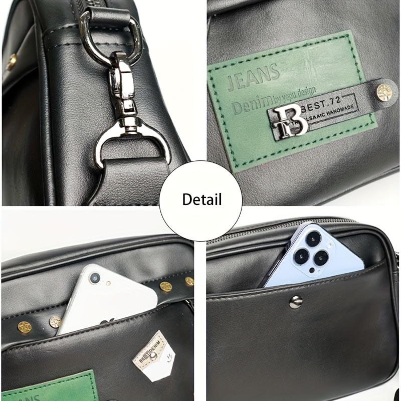Модная уличная сумка через пле – обзор и цена Leather Work Bag Men